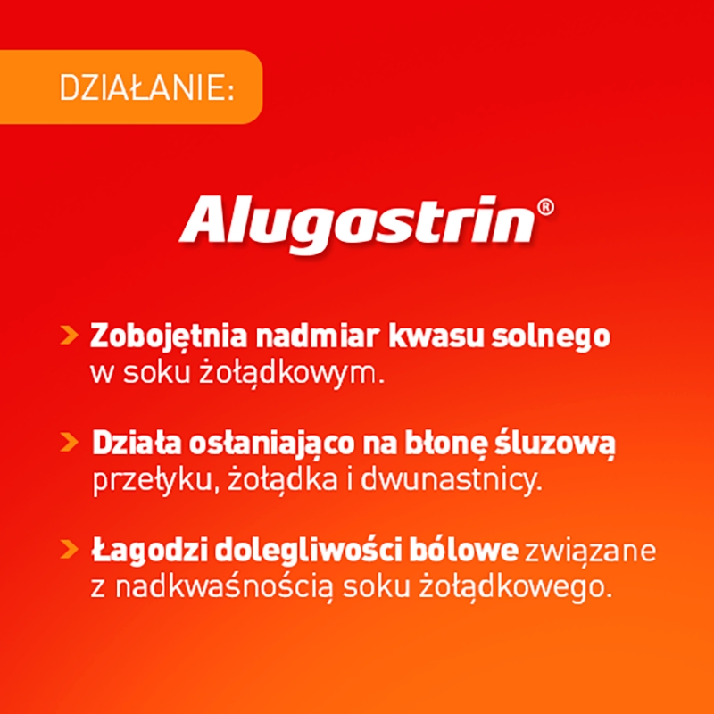 Alugastrin, zawiesina na zgagę, redukcję nadkwaśności, butelka 250 ml