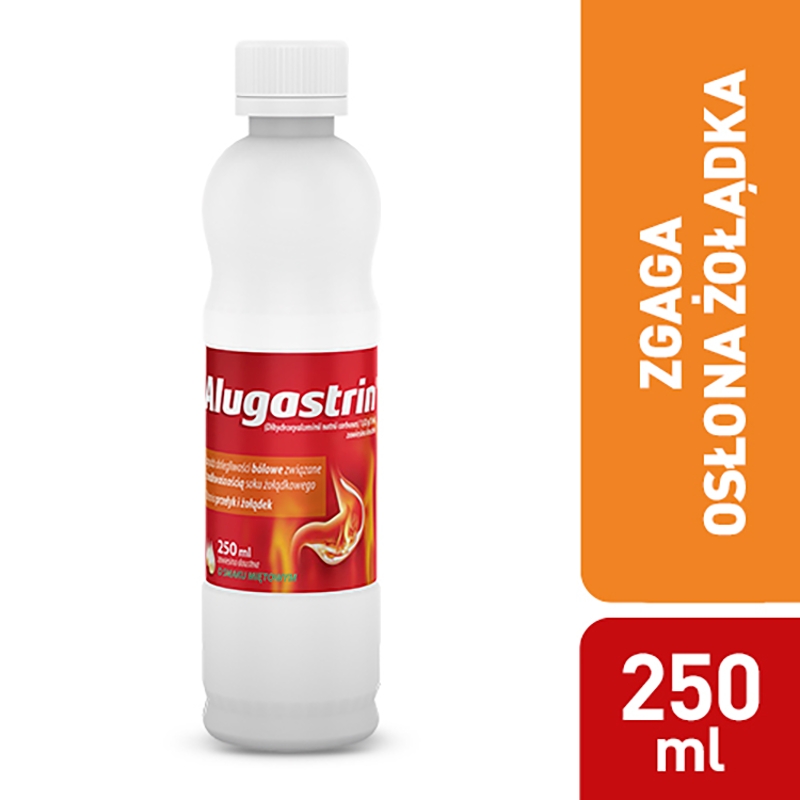 Alugastrin, zawiesina na zgagę, redukcję nadkwaśności, butelka 250 ml