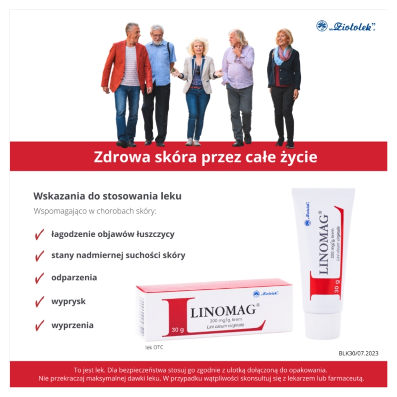 Linomag, krem na nadmierną suchość skóry wypryski odparzenia i łuszczycę, tuba 30 g