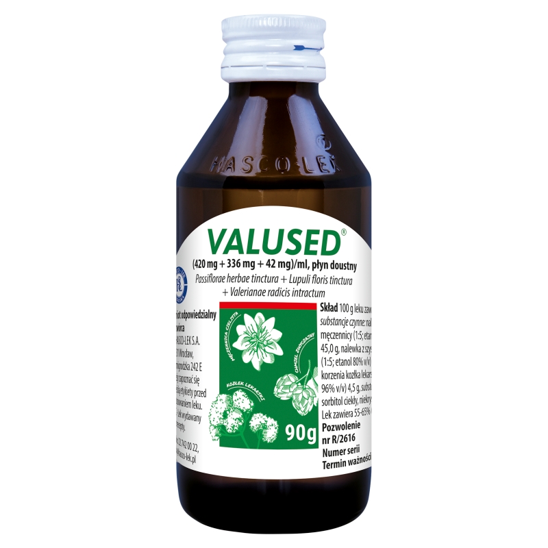Valused płyn doustny do stosowania w okresowych stanach napięcia nerwowego, 90 g