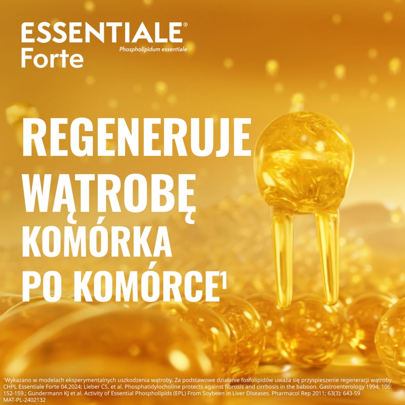 Essentiale Forte, kapsułki roślinne na choroby wątroby, 50 szt.