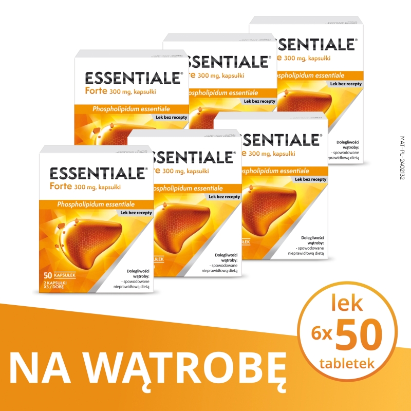 Essentiale Forte, kapsułki roślinne na choroby wątroby, 50 szt.