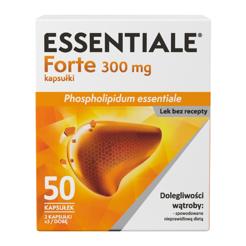 Essentiale Forte, kapsułki roślinne na choroby wątroby, 50 szt.