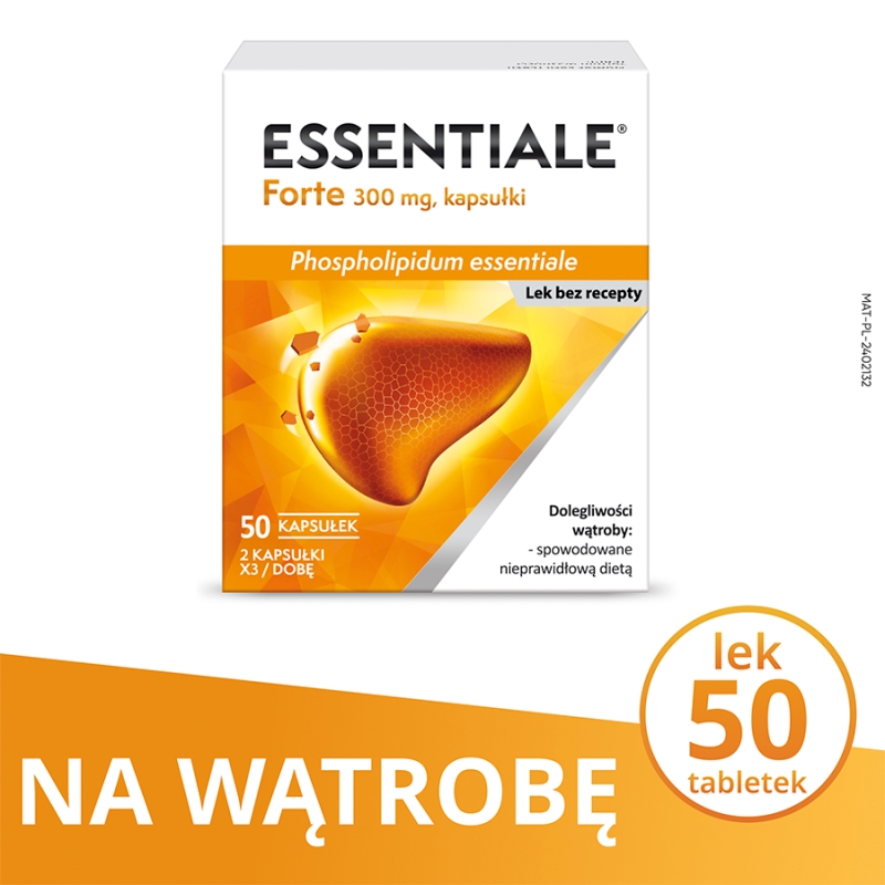 Essentiale Forte, kapsułki roślinne na choroby wątroby, 50 szt.