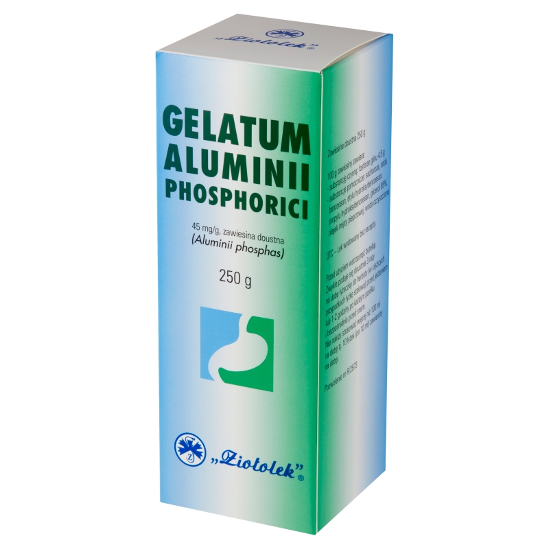 Gelatum Aluminii Phosphorici, zawiesina na zgagę, wrzody żołądka i dwunastnicy, butelka 250 g