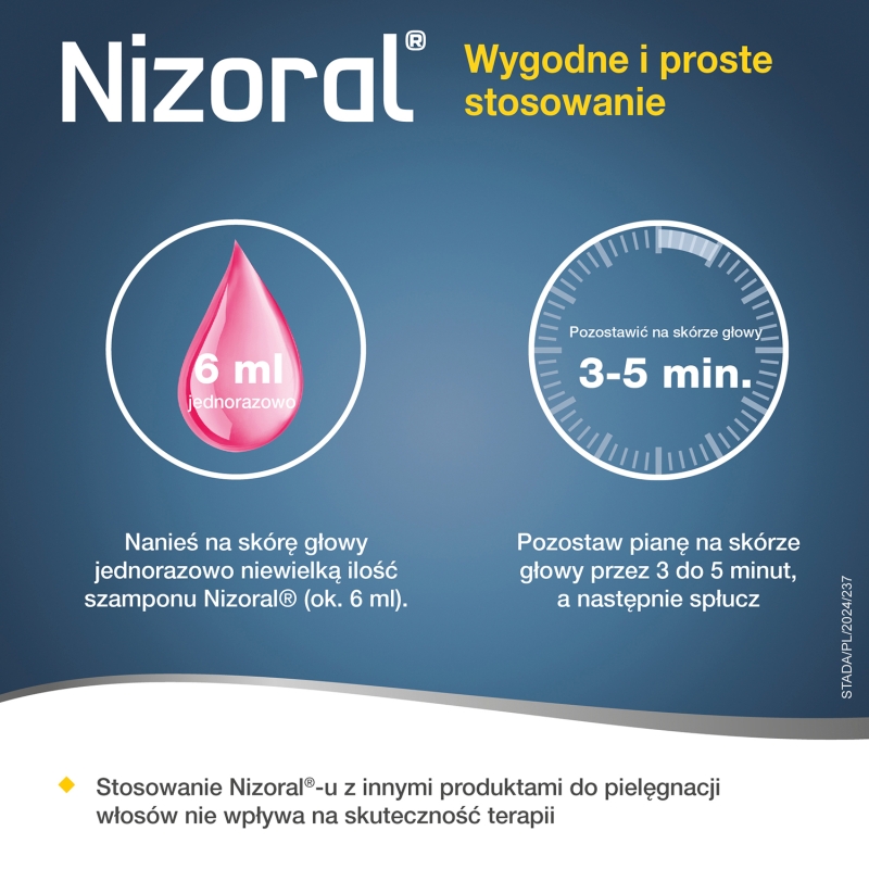 Nizoral, szampon leczniczy zmniejszający łuszczenie i świąd, butelka 60 ml