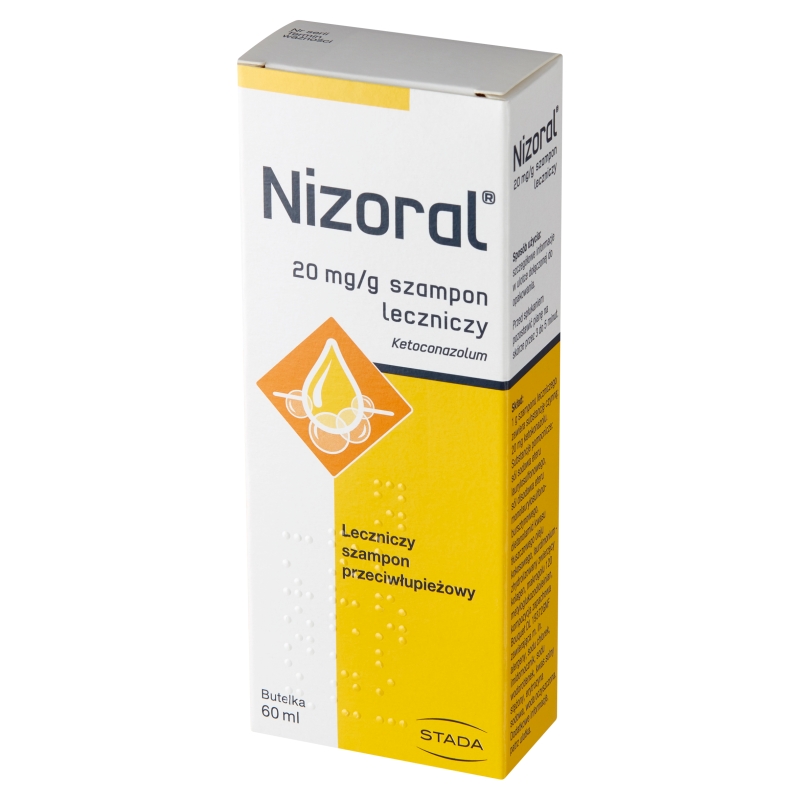 Nizoral, szampon leczniczy zmniejszający łuszczenie i świąd, butelka 60 ml
