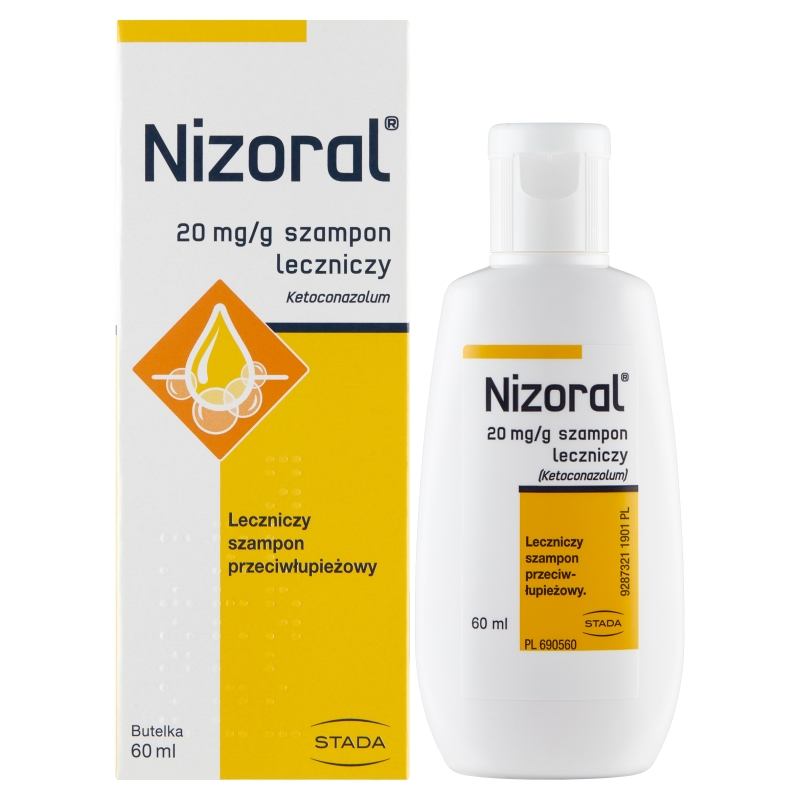 Nizoral, szampon leczniczy zmniejszający łuszczenie i świąd, butelka 60 ml