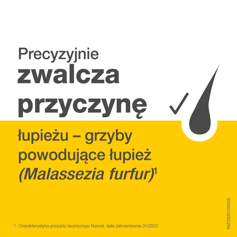 Nizoral, szampon leczniczy zmniejszający łuszczenie i świąd, butelka 100 ml