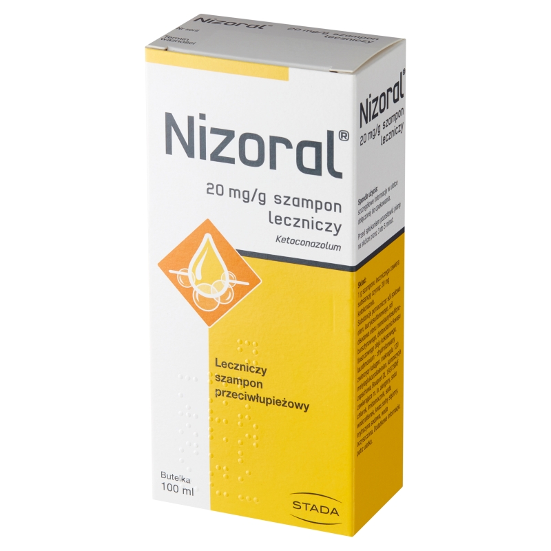 Nizoral, szampon leczniczy zmniejszający łuszczenie i świąd, butelka 100 ml