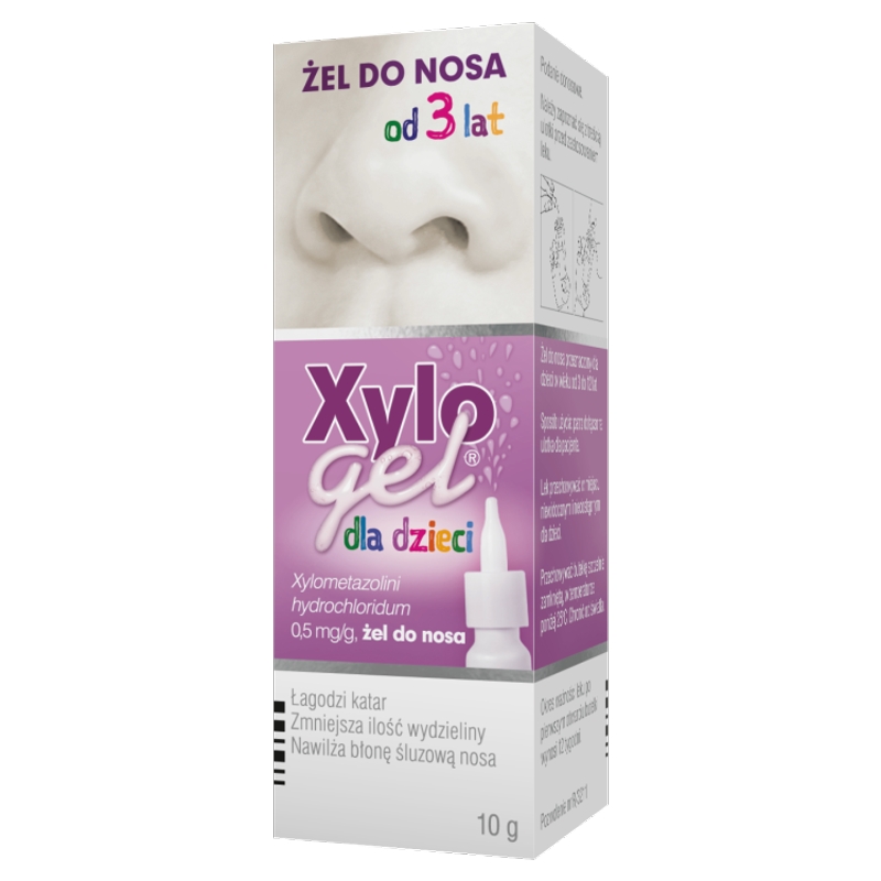 Xylogel 0,05% żel do nosa, łagodzący katar, zmniejszający ilość wydzieliny, butelka 10 g