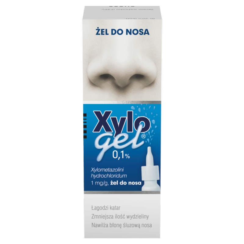 Xylogel 0,1%, żel łagodzący katar, zmniejszający ilość wydzieliny, butelka 10 g