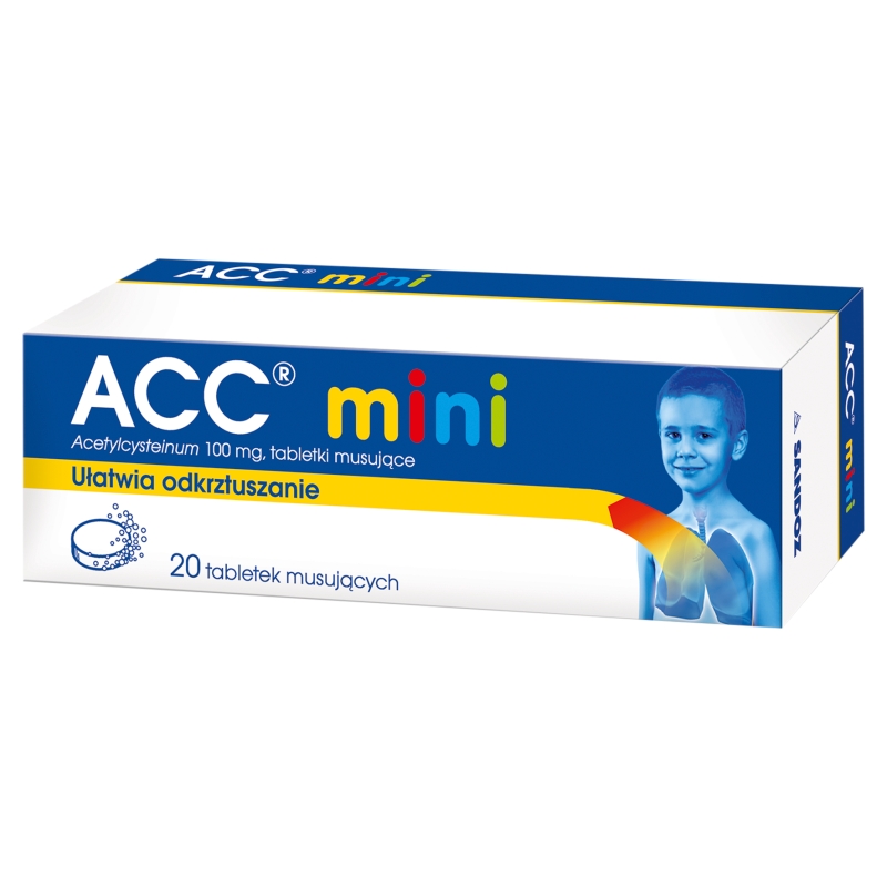 ACC mini, tabletki musujące na kaszel mokry, 20 szt.