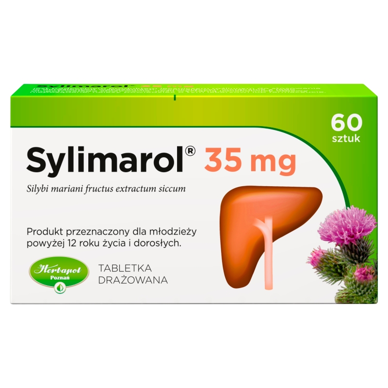 Sylimarol 35 mg tabletki na zaburzenia czynności wątroby, 60 szt.