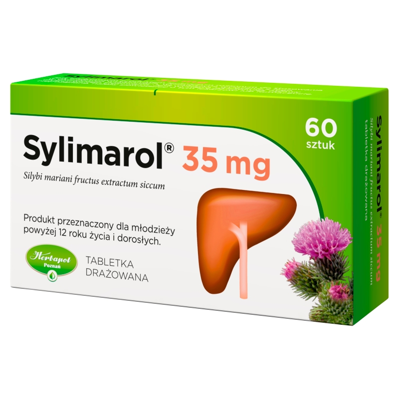 Sylimarol 35 mg, tabletki na zaburzenia czynności wątroby, 60 szt.