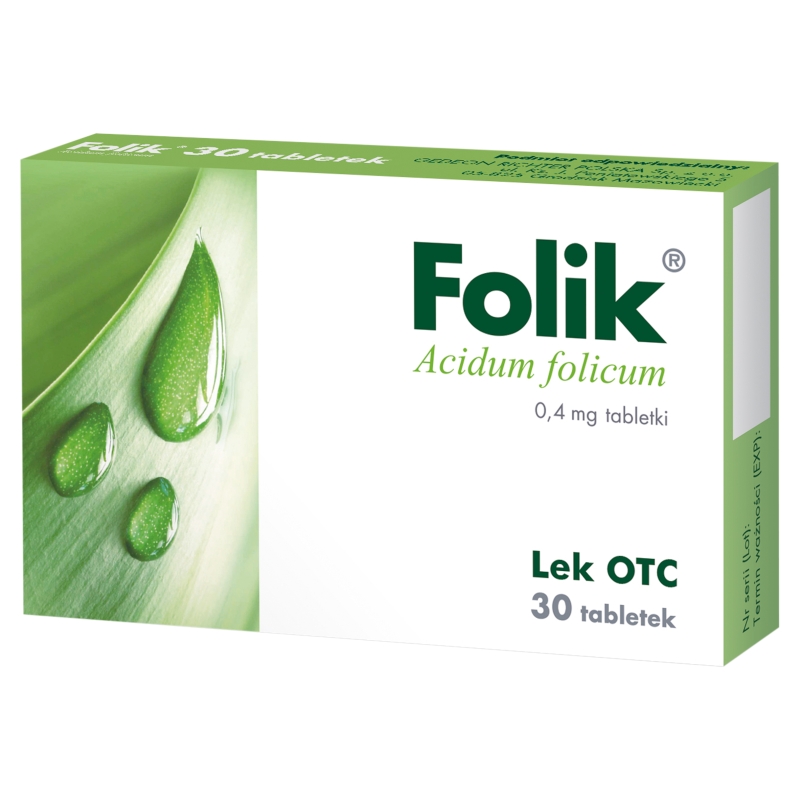 Folik, tabletki zapobiegające niedoborom kwasu foliowego, 30 szt.