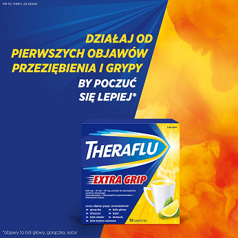 Theraflu ExtraGRIP, proszek na objawy przeziębienia i grypy, 10 sasz.
