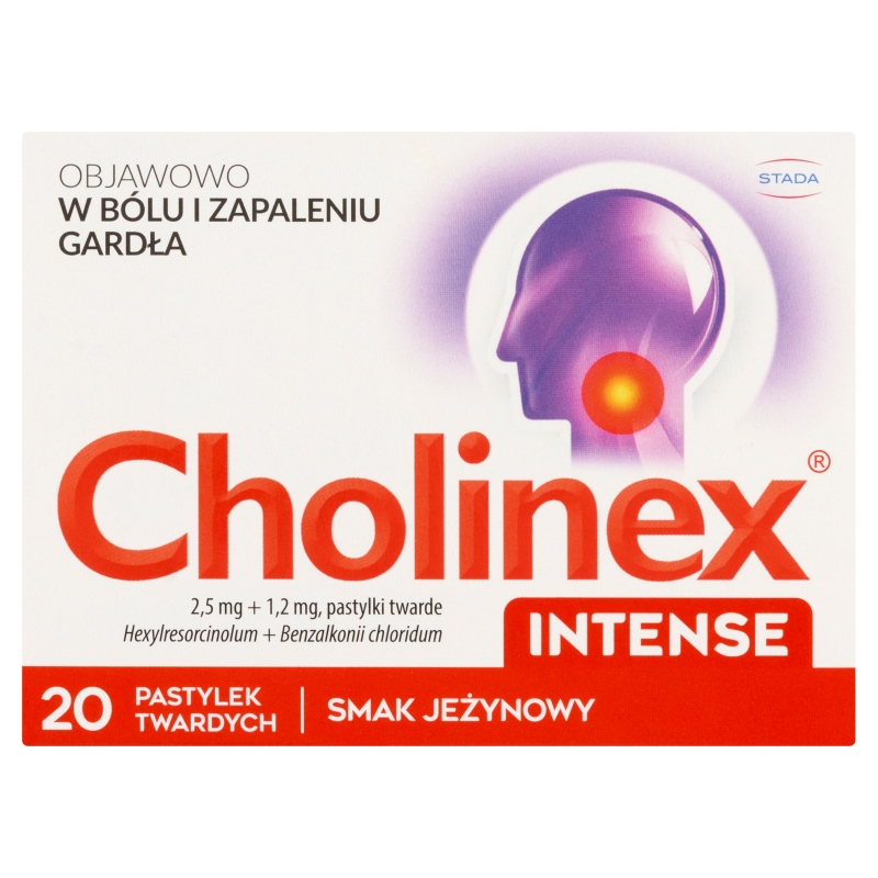 Cholinex Intense pastylki o smaku jeżynowym, 20 szt.