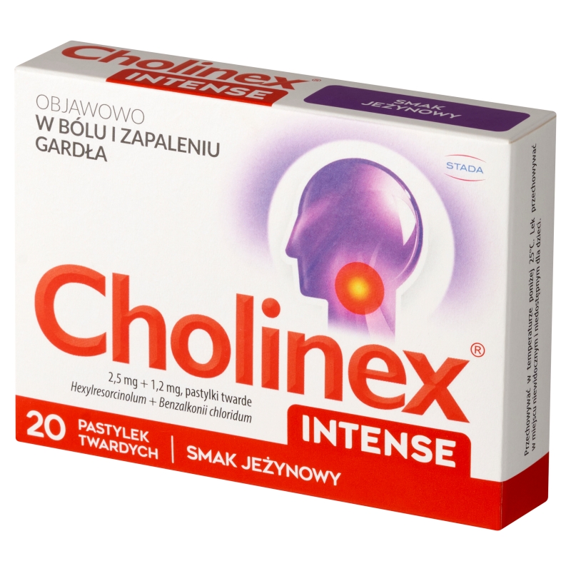 Cholinex Intense, pastylki o smaku jeżynowym, 20 szt.