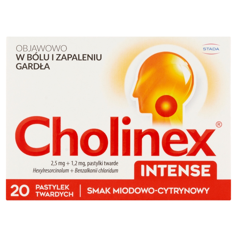 Cholinex Intense pastylki o smaku miodowo-cytrynowym, 20 szt.