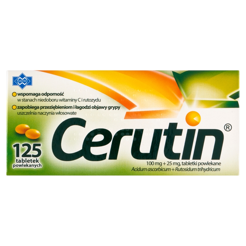 Cerutin tabletki wspomagające odporność z witaminą C i rutozydem, 125 szt.