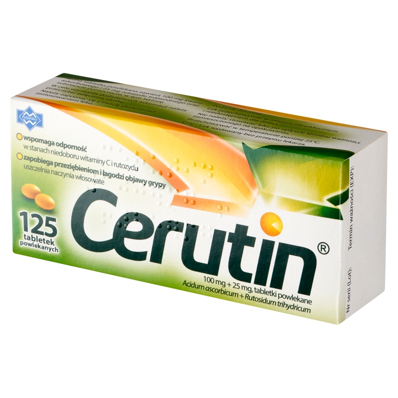 Cerutin, tabletki wspomagające odporność z witaminą C i rutozydem, 125 szt.