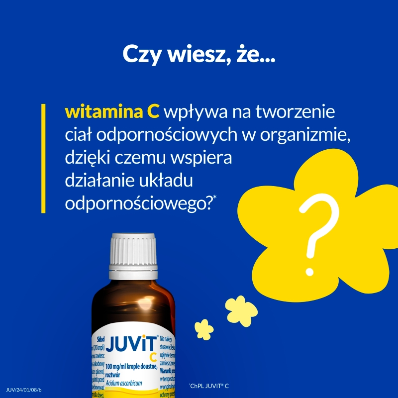 Juvit C, krople uzupełniające codzienną dietę w witaminę C dla dzieci, butelka 40 ml