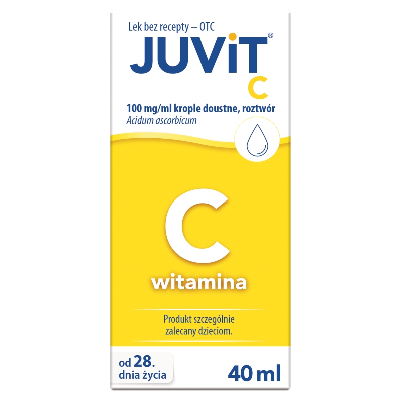 Juvit C krople uzupełniające codzienną dietę w witaminę C dla dzieci, butelka 40 ml