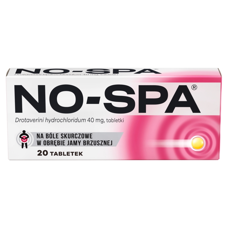 NO-SPA, tabletki rozkurczowe na ból brzucha, 20 szt.