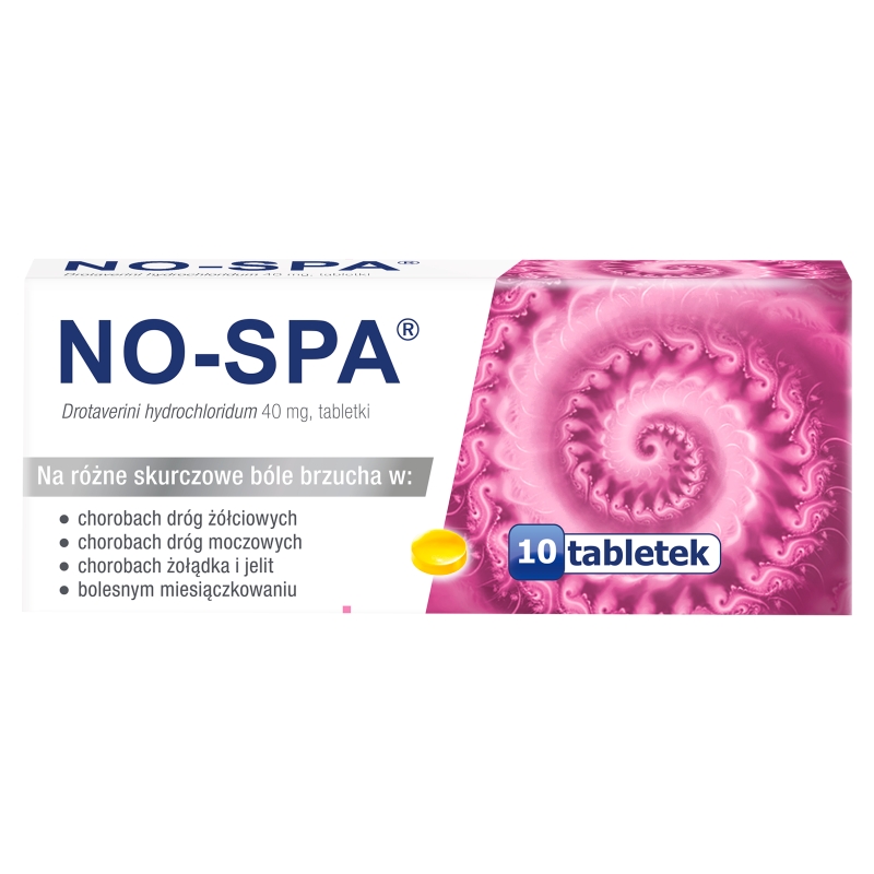 NO-SPA, tabletki rozkurczowe na ból brzucha, 10 szt.