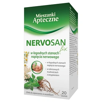 Nervosan Fix, zioła do zaparzania w saszetkach na łagodne stany napięcia nerwowego, 20 szt.