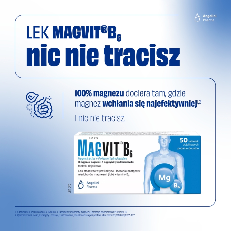 Magvit B6, tabletki z magnezem i witaminą B6, 50 szt.