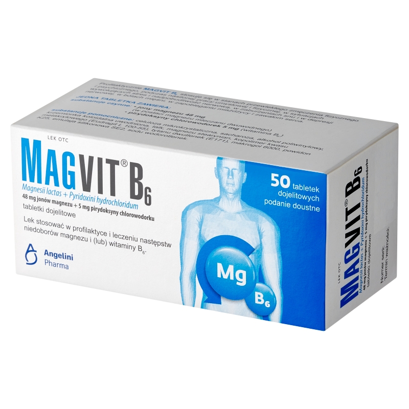 Magvit B6, tabletki z magnezem i witaminą B6, 50 szt.