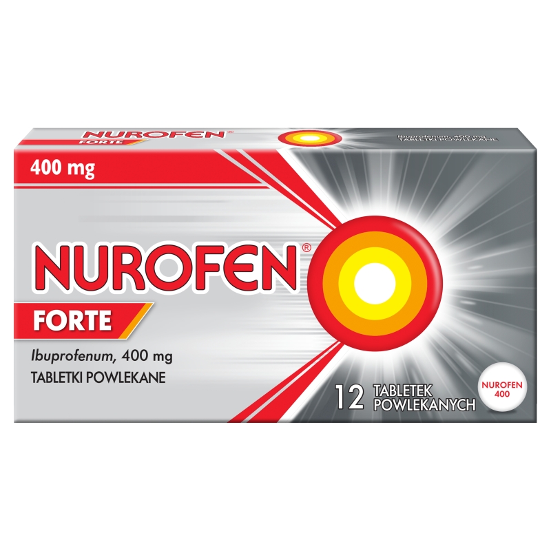 Nurofen Forte 400 mg, tabletki na ból słaby i umiarkowany różnego pochodzenia, 12 szt.