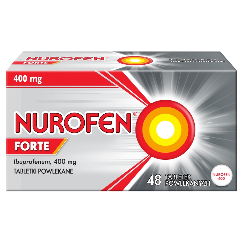 Nurofen Forte 400 mg tabletki na ból słaby i umiarkowany różnego pochodzenia, 48 szt.