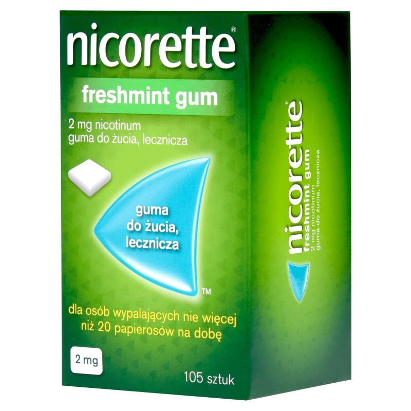 Nicorette Freshmint Gum gumy do żucia z nikotyną, 105 szt.