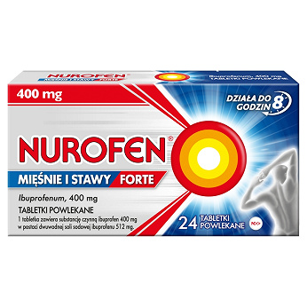 Nurofen Forte Mięśnie i Stawy, tabletki powlekane na bóle mięśni i stawów, 400 mg, 24 szt.