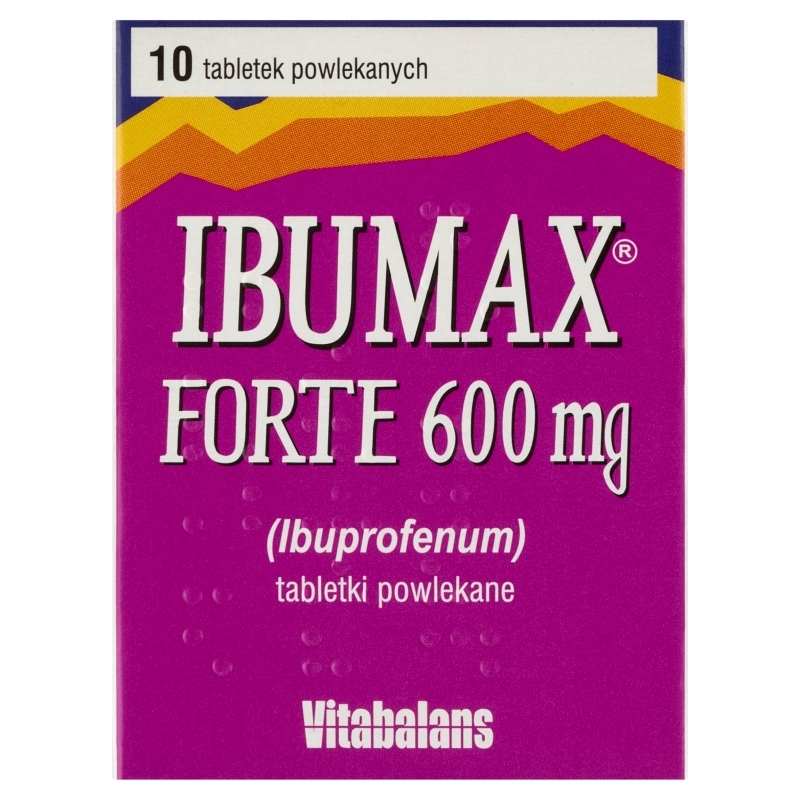 Ibumax Forte 600mg tabletki przeciwbólowe, przeciwgorączkowe i przeciwzapalne, 10 szt.