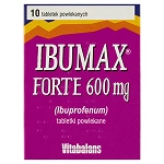 Ibumax Forte 600mg, tabletki przeciwbólowe, przeciwgorączkowe i przeciwzapalne, 10 szt.
