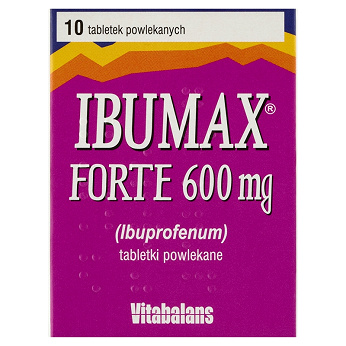 Ibumax Forte 600mg, tabletki przeciwbólowe, przeciwgorączkowe i przeciwzapalne, 10 szt.