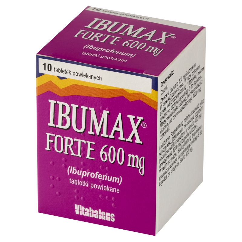 Ibumax Forte 600mg, tabletki przeciwbólowe, przeciwgorączkowe i przeciwzapalne, 10 szt.