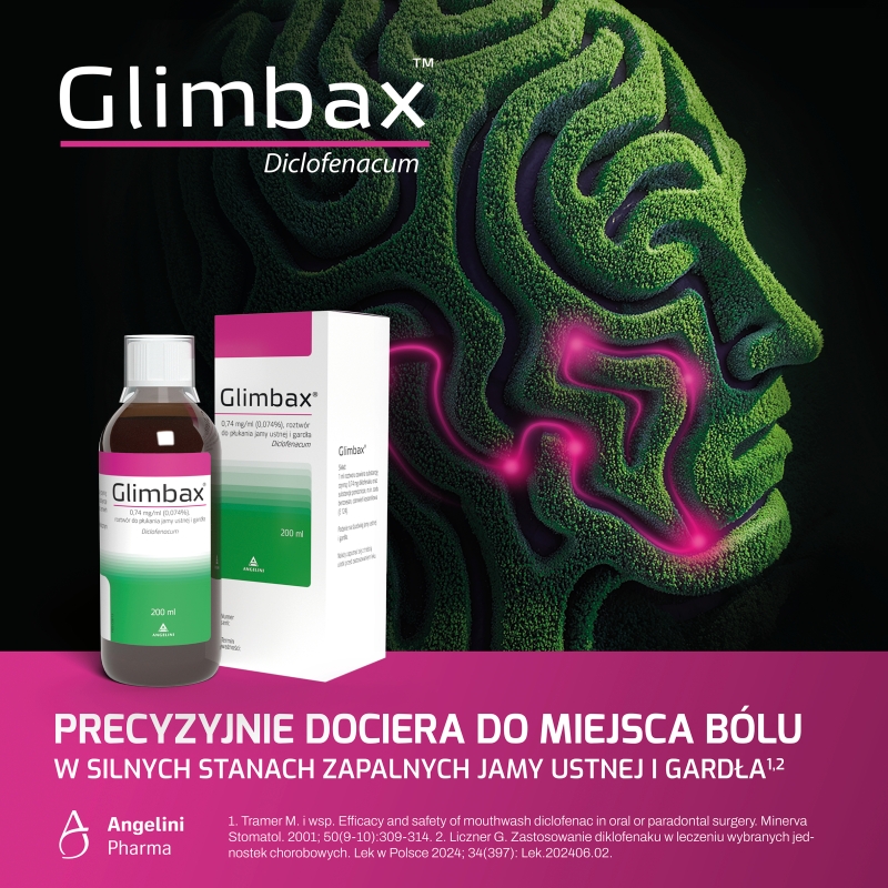 Glimbax, roztwór do płukania jamy ustnej, gardła, dziąseł w stanach zapalnych, butelka 200 ml