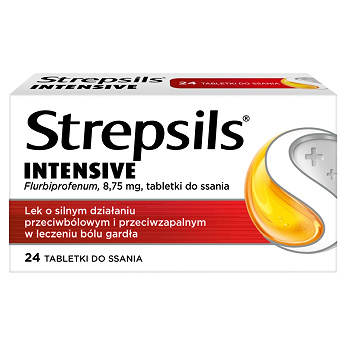 Strepsils Intensive, tabletki do ssania na ból gardła, 24 szt.