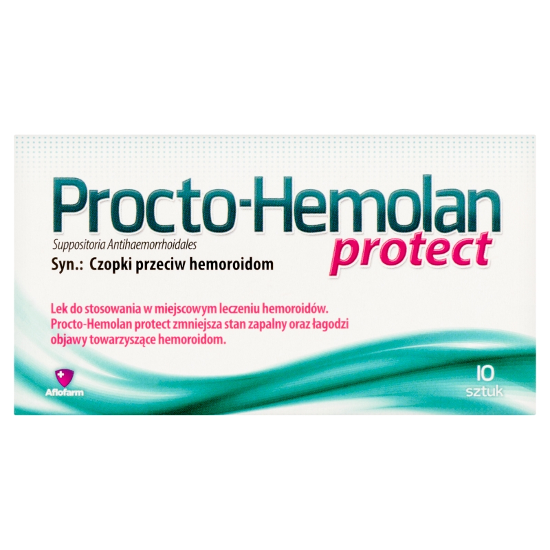 Procto-Hemolan protect czopki zmniejszające stan zapalny oraz łagodzące objawy hemoroidów, 10 szt.