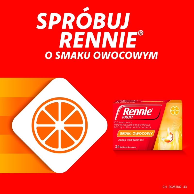 Rennie Antacidum, tabletki do ssania na zgagę, niestrawność o smaku miętowym, 48 szt.