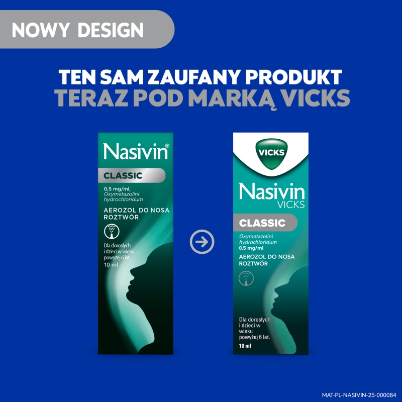 Nasivin Classic, aerozol udrażniający nos, pojemnik 10 ml