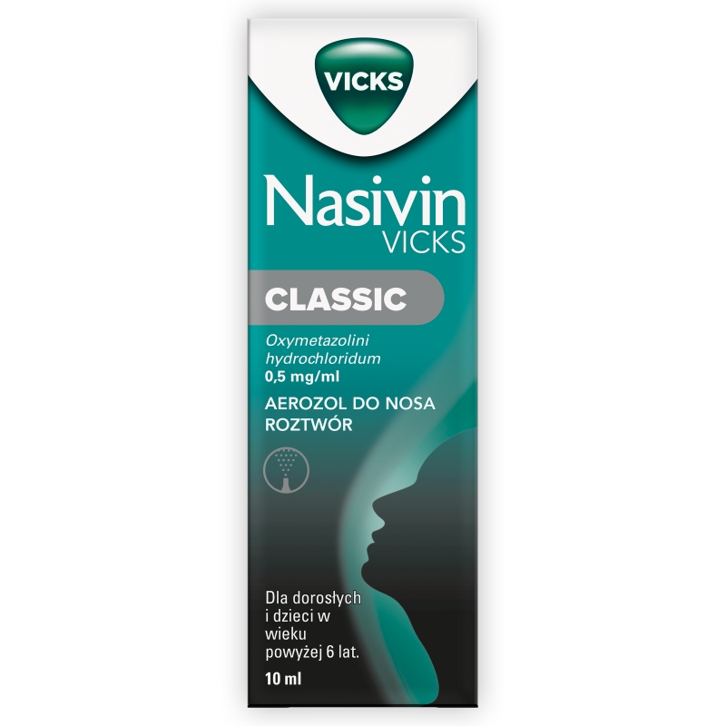Nasivin Classic aerozol udrażniający nos, pojemnik 10 ml