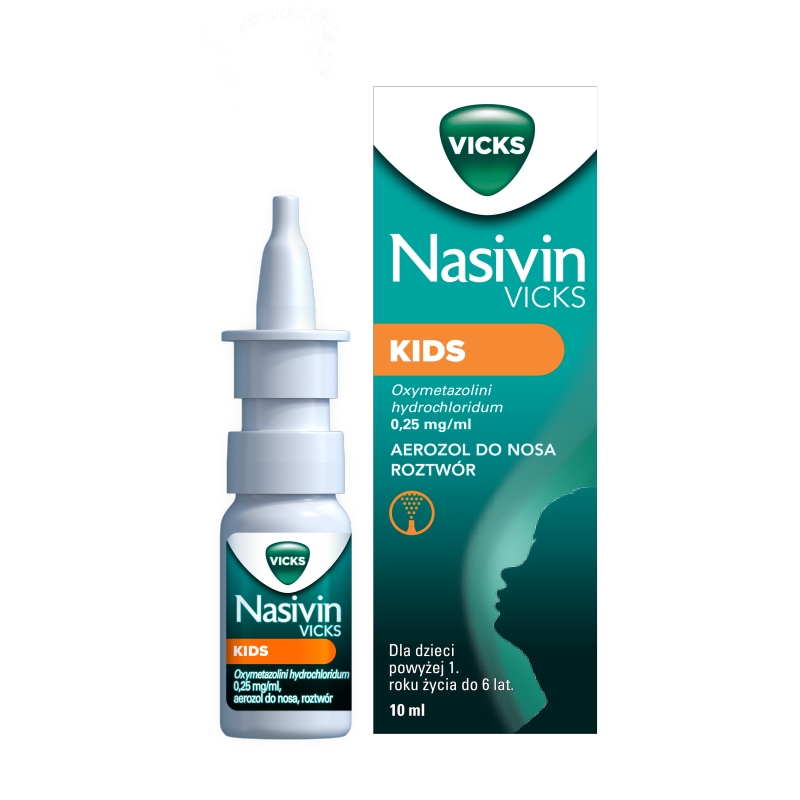 Nasivin Kids, aerozol udrażniający nos dla dzieci, pojemnik 10 ml