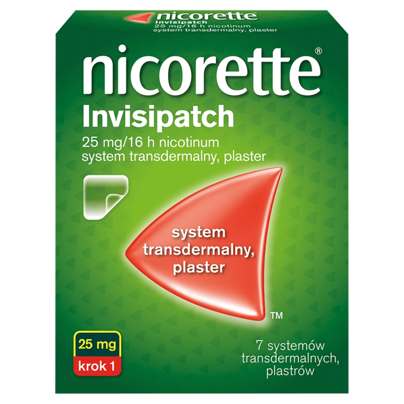 Nicorette 25mg/16h plastry lecznicze z nikotyną,7 szt.
