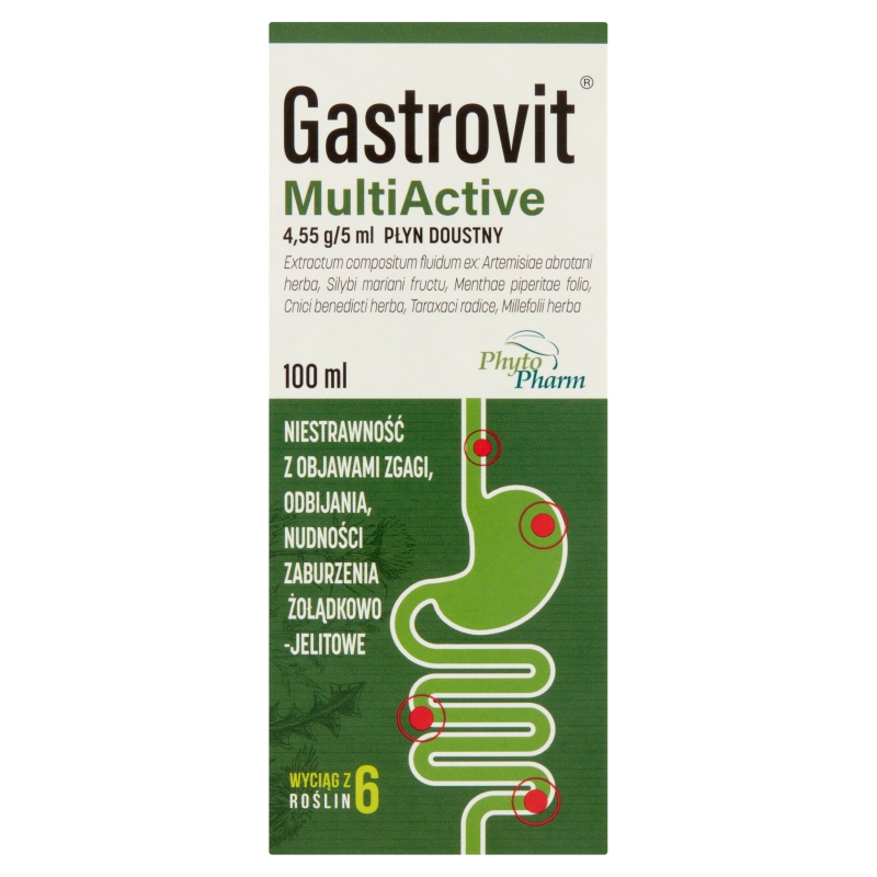 Gastrovit MultiActive płyn na niestrawność i zaburzenia żołądkowo-jelitowe, butelka 100 ml